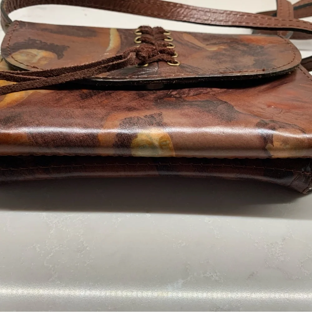 RARE Patricia Nash Hand Painted Women Mini Lace Leather Crossbody Bag​ - Picture 9 of 13